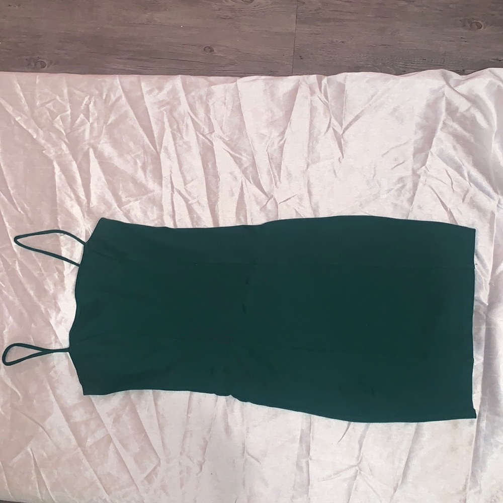 Green thin strap mini dress.